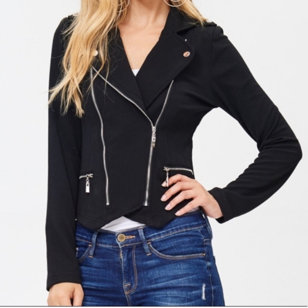 Black moto jacket
